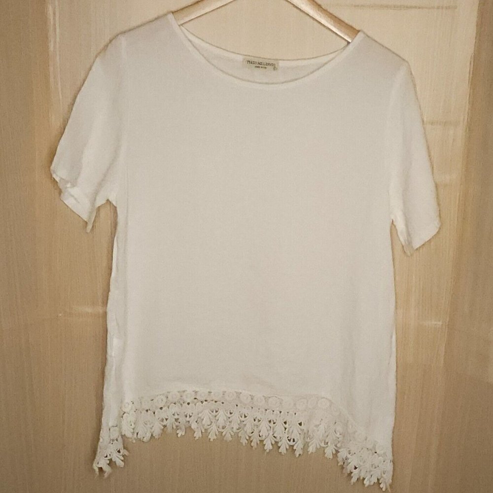 Terzo Millennio White Linen Lace Trim Small